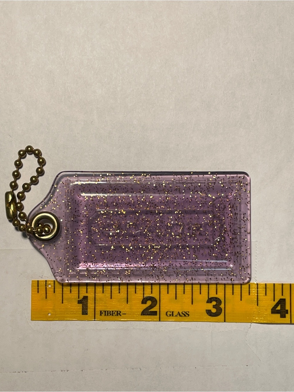 Coach Poppy Lavender with Gold Glitter Hang Tag with Gold Chain - Picture 3 of 3